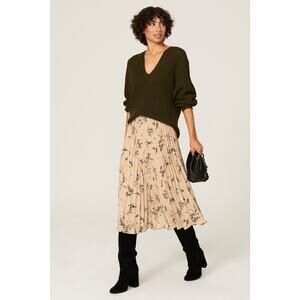 Thakoon Olive Green Knit Slouchy V-Neck Pullover Sweater Size Small